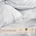 thumbnail image 3 of FABDREAMS Organic Linen Queen Sheet Set | Linen Sheets | Linen Sheets Queen | Cooling Sheet Set | 1 Fitted Sheet Queen Size, 1 Flat Sheet, 2 Pillowcase | Organic Sheets Queen | White, 3 of 7