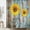 Sunflower, variant on Farmhouse Rustic Shower Curtain, Sunflower Country Fall Autumn Floral Flower on Rural Barn Wooden Fabric Shower Curtain, Yellow Brown Black Teal Bathroom Curtains with Hooks Sets, 69x70inches