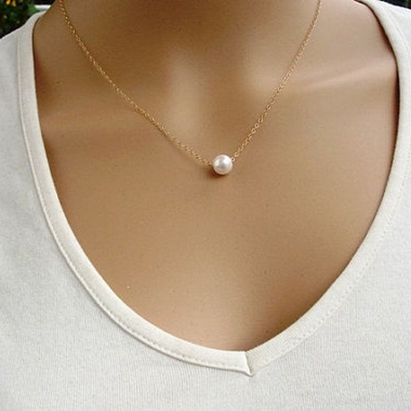 Valentines Day Gifts Gold Collar Choker Necklace For Women Simple Pearl Statement Pearl Necklace Imitate Pendant Necklace Jewelry Necklace For Women - Walmart.com