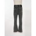 thumbnail image 4 of iEFiEL Girls Mid Waist Bell Bottom Jeans School Wear Casual Flared Denim Pants Dark Gray-A 140, 4 of 7