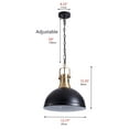 thumbnail image 6 of Aiwen Matte Black Metal Dome Shade Pendant Lamp Classic Home Decor Light Fixture, 6 of 9