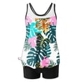 thumbnail image 4 of Women's Two Piece Crochet Tankini Swimsuits Hollow Out Criss Cross Tank Top Tie Side Boyshorts Swimsuit, 4 of 6