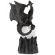 thumbnail image 2 of Estatua de dragón de Halloween, escultura de animales de resina de escritorio con bola iluminada, 2 of 5