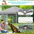 thumbnail image 5 of MELLCOM 9'x8'x6' Dog Cage, Dog Kennel Outside, Large Dog Pen, Dog Fence Outdoor for Yard, Sliver, 5 of 7