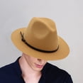 thumbnail image 4 of Sombrero Fedora Nikou Panamá clásico de lana estilo retro, 4 of 7