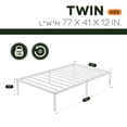 thumbnail image 3 of Einfach Twin Bed Frame, Metal Platform Bed with 11" Under-bed Storage Space, Heavy Duty, No Box Spring Needed, White, 3 of 8
