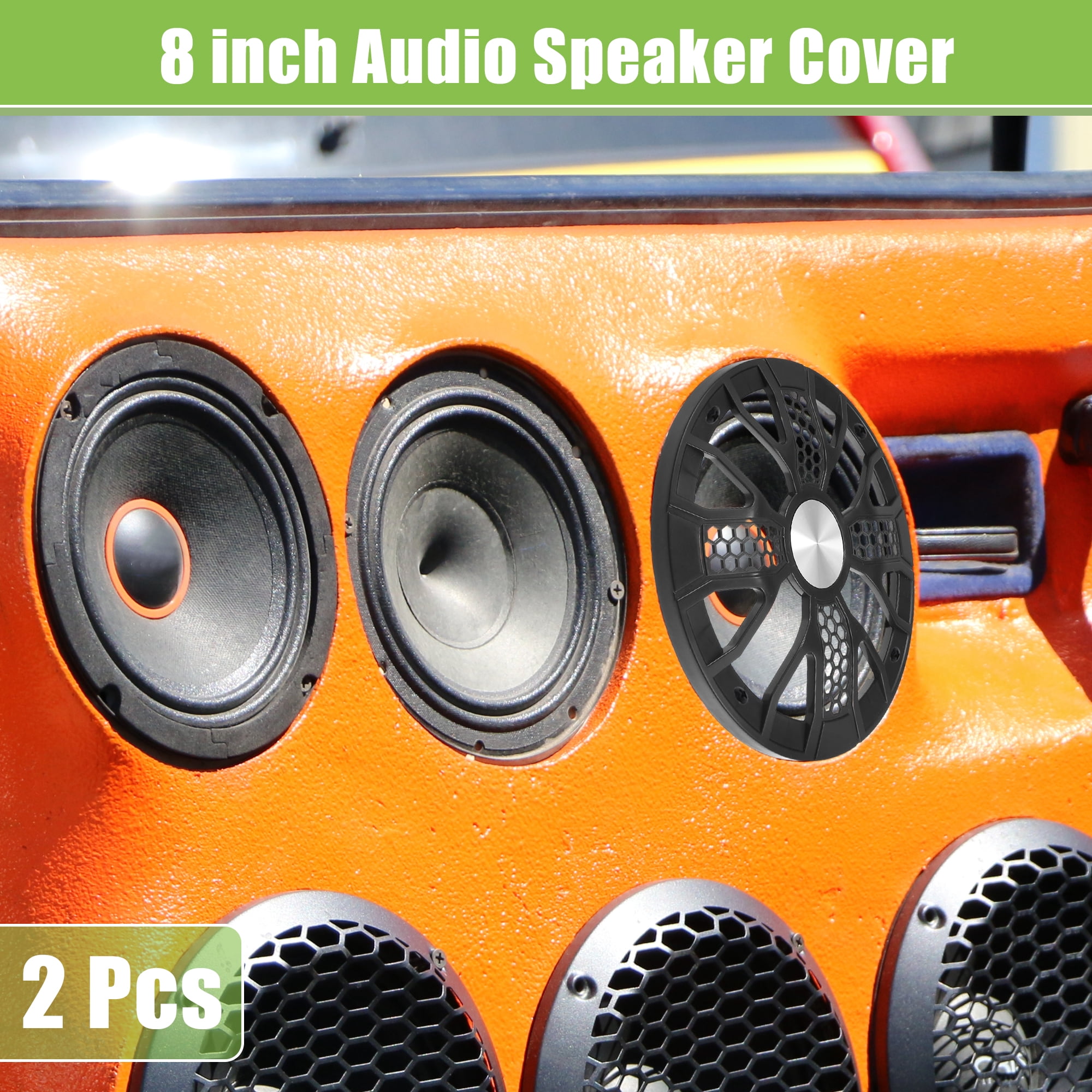 Unique Bargains Universal Car Speaker Grills Cover with Mounting Screws ABS 8"