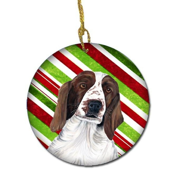 Welsh Springer Spaniel Candy Cane Holiday Christmas Ceramic Ornament