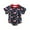 Blue, variant on Hwmodou Baby Print Bodysuits Boys Girls Cotton Blend Independence Day Short Sleeve Baseball Letter Embroider Romper Bodysuits Fall Winter Soft Baby Onesies,6-12M