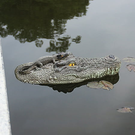 AIHOME Alligator Head Decoy Pond Float with Protective Coating Realistic Floating Head Alligator