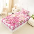 thumbnail image 4 of Erosebridal Happy Easter Girls Twin Sheet Sets, Pink Flower Bow Bedding, 3 Pieces, 4 of 5
