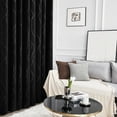 thumbnail image 5 of Deconovo Black 42 x 63 inch Blackout Curtains Wave Line Foil Printed Drapes for Bedoom, 2 Panels, 5 of 8