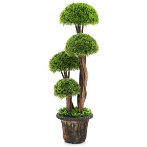Gymax 3FT Artificial Tree Fake Cedar Tree Faux Cypress Topiary Tree for Indoor Outdoor
