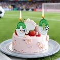 thumbnail image 5 of Birthday Candles，Soccer Birthday Decorations，Soccer Cake Topper, Wedding Cakes, Anniversaries, Party Celebrations, Birthday Decorations (Green White), 5 of 6