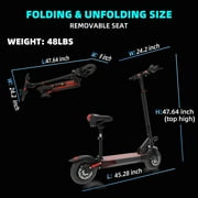 Electric Scooter with Seat for Adults,35 MPH MAX Speed ,1200W Foldable Escooter, 10 inch Street Tire,UL2272