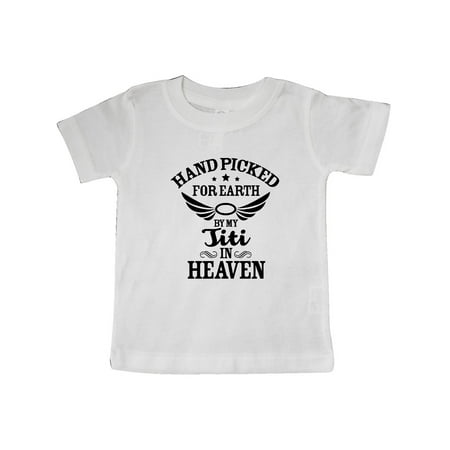 

Inktastic Handpicked for Earth By My Titi in Heaven with Angel Wings Gift Baby Boy or Baby Girl T-Shirt