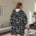 thumbnail image 5 of Moth and Skeleton Gothic Pattern Oversized Sherpa Fleece Wearable Blanket Hoodie, Double-Sided Warm Fuzzy Pullover with Super Pockets for Women & Men, 5 of 6