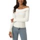 thumbnail image 4 of Suéter de manga larga de cuello en V y choker ajustado para mujer Inspire Chic, blanco, talla S, 4 of 6