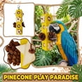 thumbnail image 5 of Wooden Parrot Shredder Toy with Pinecones for Cockatoos and Parakeets Cage Hanging Grinding Activity Accessory, Yellow, 5 of 7