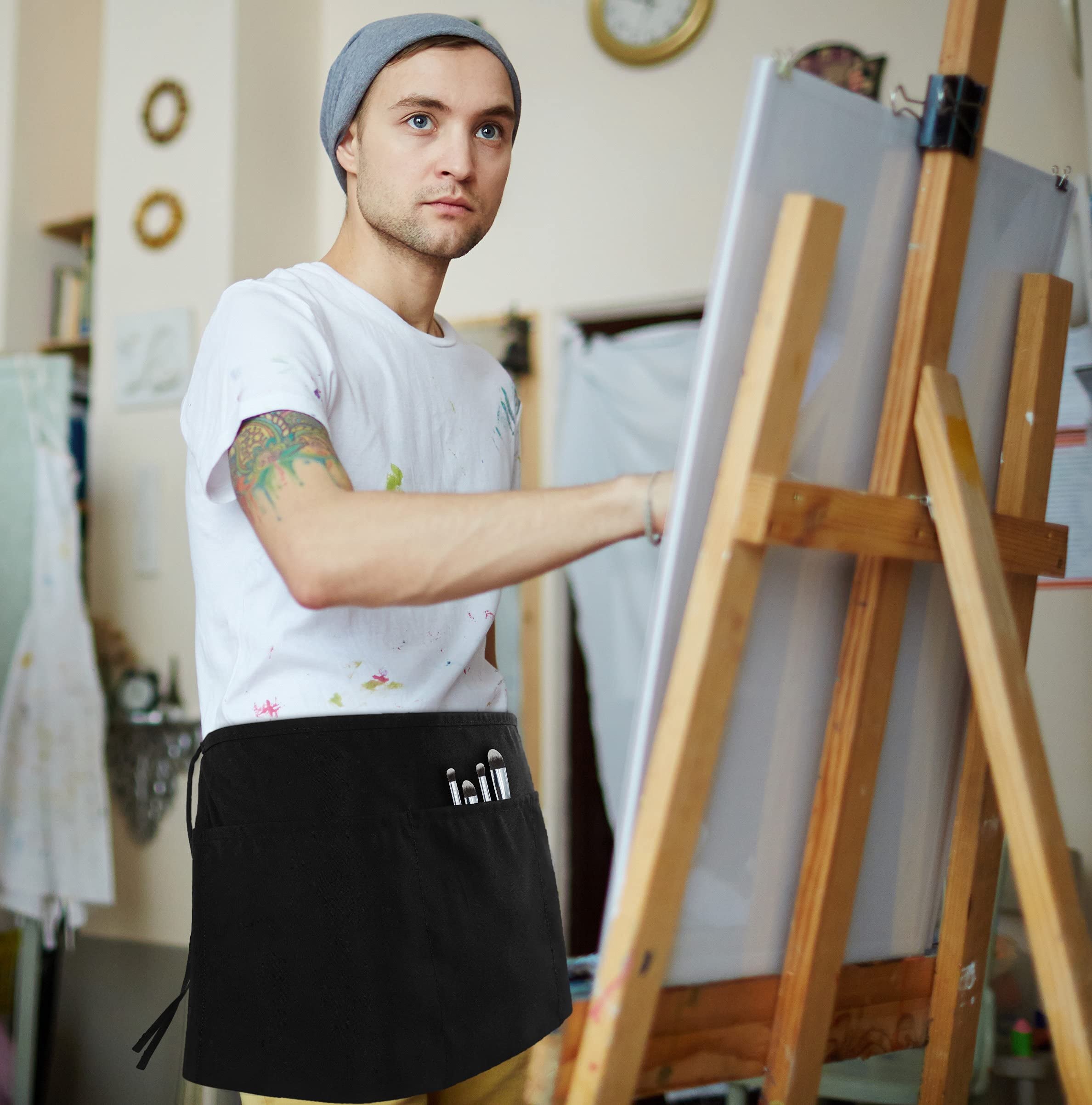 Cooking Aprons Black 24x12 Inches (Pack of 12)