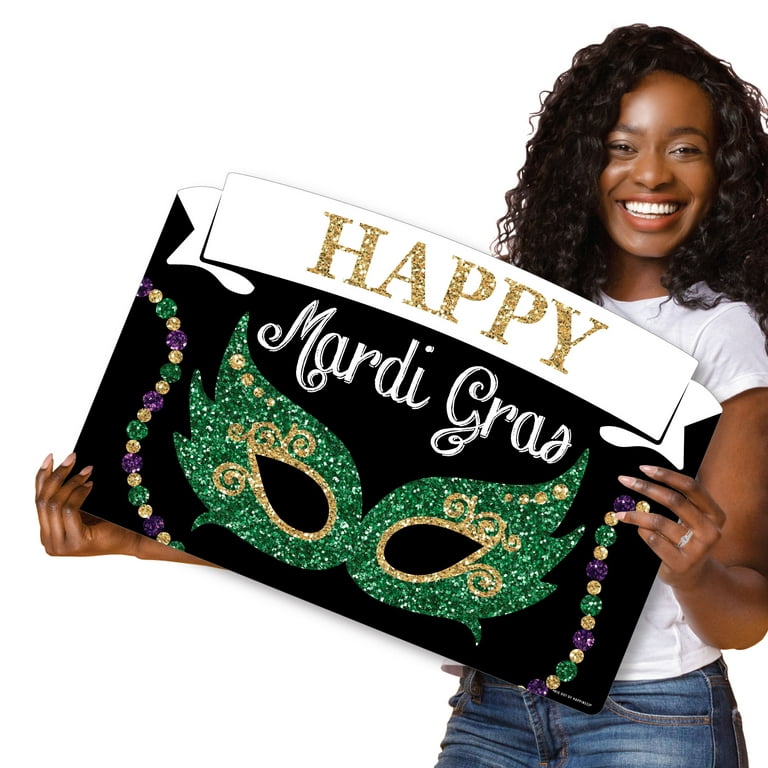 Big Dot of Happiness Mardi Gras - Party Decorations - Masquerade Party  Welcome Yard Sign