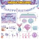 thumbnail image 2 of Suministros para fiestas de cumpleaños, diseño de sirena, 154 unidades, con telón de fondo y vajilla, 2 of 5