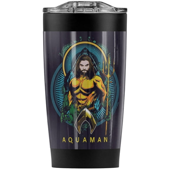 Aquaman Movie Aqua Nouveau Stainless Steel Tumbler 20 oz Coffee Travel Mug/Cup, Vacuum Insulated & Double Wall with Leakproof Sliding Lid | Great for Hot Drinks and Cold Beverages