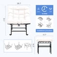 thumbnail image 7 of JUSTLET Outdoor Rocking Chair with Ottoman, Patio Rocker Egg Recliner Chair Indoor Comfy Reading Chair Set, Beige, 7 of 7