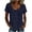 Navy, variant on Yangnuo Women's U-Neck Embroidered Floral Top, Short Sleeve Casual Cotton-Look Blouse