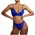 thumbnail image 1 of Bikini para mujer Split Color sólido Bikini para mujer Cómodo traje de baño elegante OAVQHLG3B Store lin121212, 1 of 4