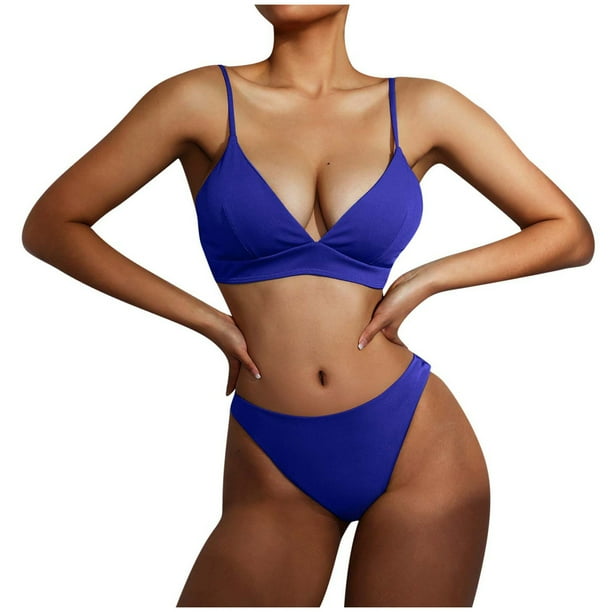 Bikini para mujer Split Color sólido Bikini para mujer Cómodo traje de baño elegante OAVQHLG3B Store lin121212