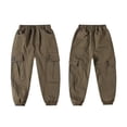 thumbnail image 7 of Uobin Boys Fleece‑Lined Jogger Cargo Pants, Multi‑Pocket Warm Tapered Long Trousers for Big Kids Fall Winter, 7 of 7