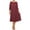 Small Polka Burgundy, variant on Women's Plus Size Loose Fit Scoop Neck 3/4 Sleeve Polka Dot Patterned A-Line Long Dress