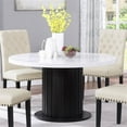 thumbnail image 5 of Maklaine Contemporary Round Wood Dining Table Rustic Espresso and White, 5 of 11