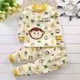 thumbnail image 3 of RYTAYY Infant Boys Girls Clothing Sets Cute Cartoon Print Round Neck Long Sleeve Pullover and Elastic Slacks 2-Pack Sleepwear Comfortable Daily Wear Relaxed Loungewear Set, 3 of 3