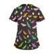thumbnail image 4 of Puntoco Top de lactancia informal con cuello en V, manga corta y estampado de Halloween para mujer, 4 of 5