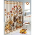 thumbnail image 5 of Fall Dog Pumpkin Shower Curtain Set ，Waterproof Fabric Shower Curtains Maple Leaf Floral Shower Curtains for Bathroom,Bathroom Decor 72"x96", 5 of 7