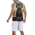 thumbnail image 2 of Pofeuu Riverside Meditating Cat Print Basketball Jersey, Shirts for Men Youth Basketball Jersey Crew Neck-X-Large, 2 of 6
