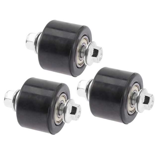 OULII Accessoires de Moto 3 Pcs Tendeur de Chaîne Guide de Roue Rouleau Caoutchouc Noir Diamètre Trou 8mm