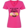 thumbnail image 3 of Inktastic Just Skip to the Part Where There's Donuts Women's V-Neck T-Shirt, 3 of 5