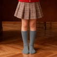thumbnail image 2 of LckLvx Girls Long Socks Solid Color School Uniform Breathable Stretchy Knee High Cotton Socks 0-12 Years, 2 of 5