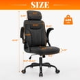 thumbnail image 2 of GASEE Leather Office Chair, Big and Tall Office Chair 400LBS Wide Seat Ergonomic Computer Desk Chair High Back Executive Leather Chair Adjustable Task Chair Lumbar Back with 1-Year Warranty, Black, 2 of 12