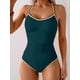 thumbnail image 3 of Traje de baño de una pieza para mujer, con pliegues, control de barriga, 3 of 4