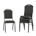 thumbnail image 2 of Flash Furniture 4 Pack Crown Back Stacking Banquet Chair in Black Dot Patterned Fabric - Black Frame, 2 of 10
