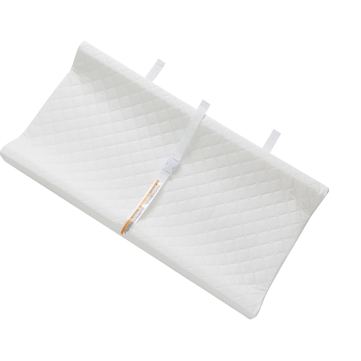 Pemberly Row Contemporary Vinyl Cover Contoured Changing Pad in White