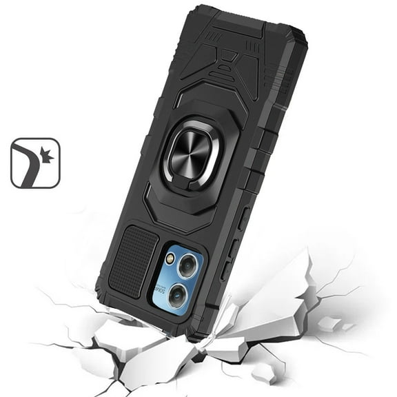 For Motorola Moto G Power 5G 2023 Hybrid Dual Layer with Rotate Magnetic Ring Stand Holder Kickstand Shockproof Cover ,Xpm Phone Case [ Black ]