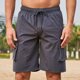 thumbnail image 3 of Ceisia Men's Spring Summer Solid Color Gift Elastic Waist Drawstring Swimming Trunks - Lightweight Beach Casual Pocket Shorts, 3 of 6