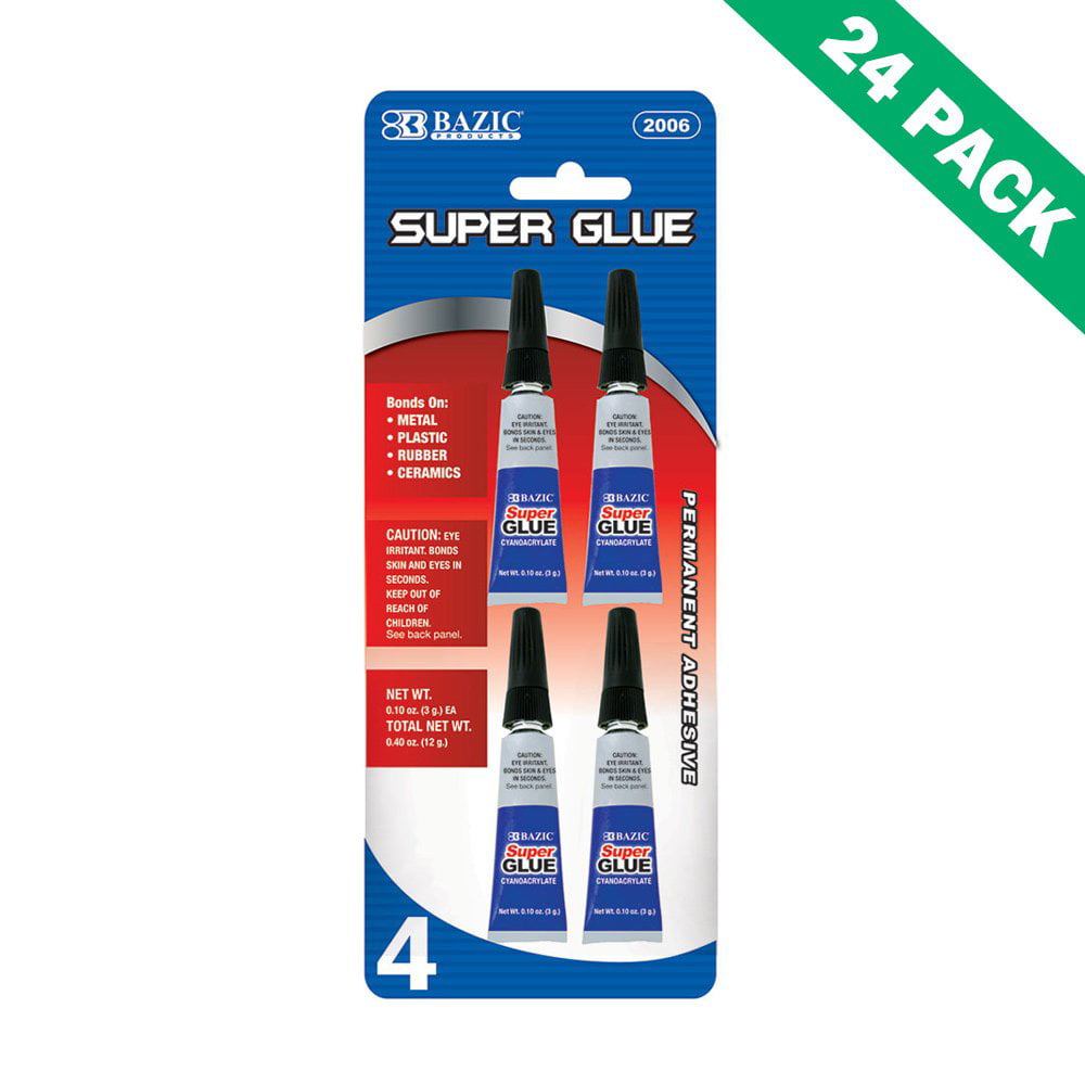Super Adhesive Glue, Bazic Ceramic Super Glue Strong Bond For Metal (24 Units)
