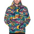 thumbnail image 2 of Bingfone Colorful Carp Streamer Men's Drawstring Hoodie Long Sleeve Pocket Sweatshirts-4X-Large, 2 of 6