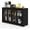 Black, variant on Buffet Cabinet with Storage, Kitchen Sideboard with Sliding Glass Doors, Credenzas Storage Cabinet with Adjustable Shelf, Stackable Kitchen Cupboard for Dining Room Coffee Bar